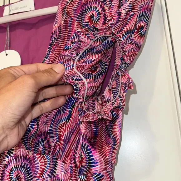 POLIN art MOI BNWT pink swirl patterned midi - Picture 6 of 8